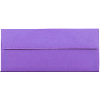 JAM Paper #10 Business Envelope, 4 1/8" x 9 1/2", Violet Purple, 25/Pack (15864)