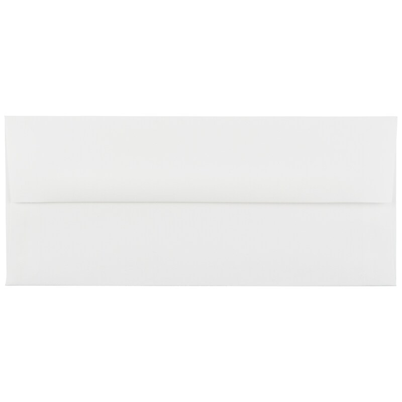 JAM Paper Strathmore Open End #10 Business Envelope, 4 1/8" x 9 1/2", Bright White Wove, 50/Pack (64933I) image 1