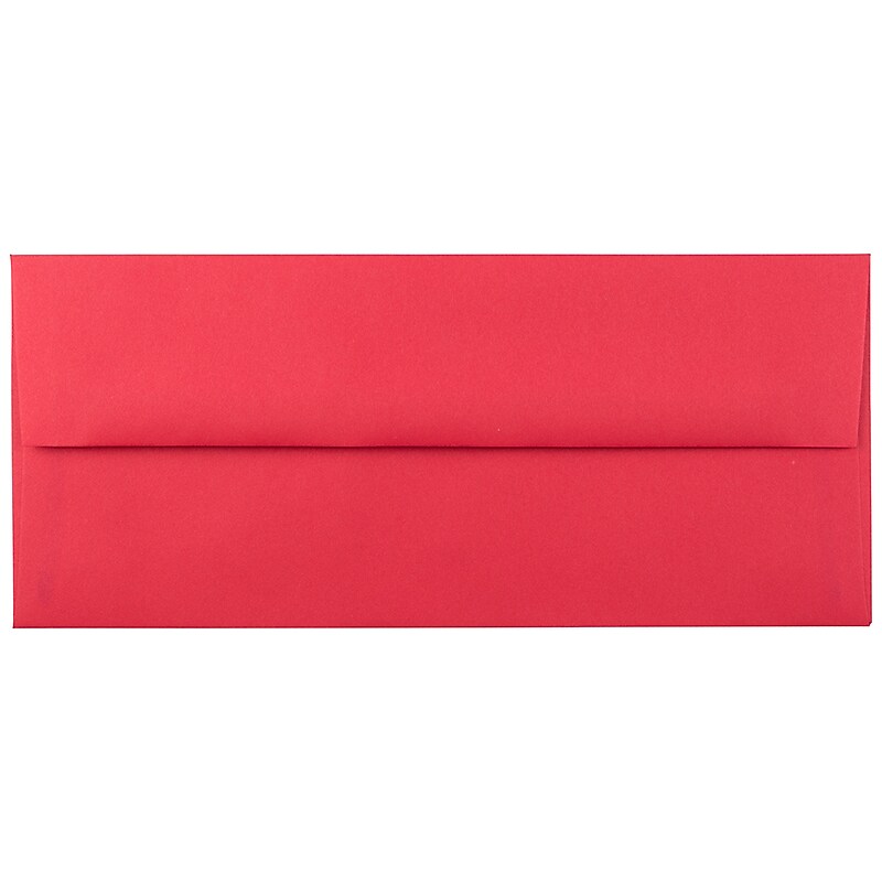 JAM Paper #10 Business Envelope, 4 1/8" x 9 1/2", Red, 25/Pack (67161) image 1