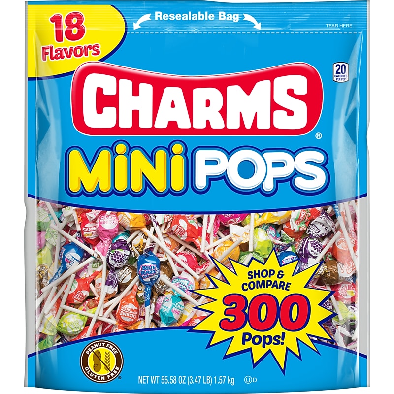Charms Mini Pops Lollipops, Assorted Flavors, 300 Pieces (209-02010) image 1