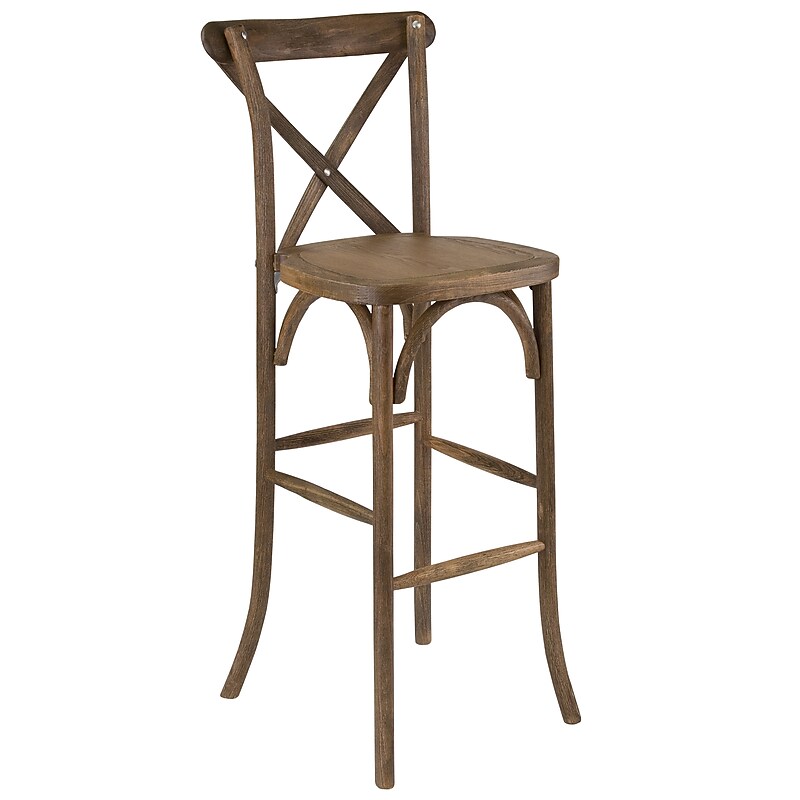 Flash Furniture Wood X-Back Bar Stool, Dark Antique (XAXBARGO) image 1