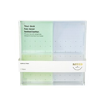 Noted by Post-it® Brand, Large Acrylic Tray, Holds 4 Note Pads, 6.9" x 6.9" (NTD-TRAY-433)