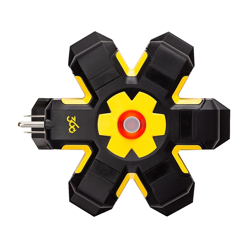 360 Electrical 5-Outlet Power Hub, Yellow/Black (360697-4DT6ES-C1) image 1