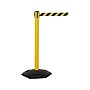 Queue Solutions WeatherMaster 250 2" Yellow Nylon Crowd Control Belt Barrier, Yellow/Black (WMR250Y-YB110)~#|#~sp112214470_sc7