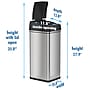 iTouchless Stainless Steel Sensor Trash Can, 13 Gallon, Silver (DZT13)~#|#~sp112220746_sc7