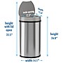 iTouchless Stainless Steel Semi-Round Sensor Trash Can with Extra-Wide Lid and AbsorbX Odor Control, 13 Gal., Silver(IT13HX)~#|#~sp112220843_sc7