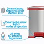 halo TapCan Stainless Steel Rectangular Pedal Sensor Trash Can with AbsorbX Odor Control System, Red Trim, 13 Gal. (TC13SR)~#|#~sp112220852_sc7