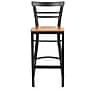 Flash Furniture HERCULES Series Traditional Metal Two-Slat Ladder Back Restaurant Barstool, Black/Natural Wood (XU6R9BLADBARNTW)~#|#~sp112224734_sc7