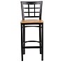 Flash Furniture HERCULES Series Traditional Metal Window Back Restaurant Barstool, Black/Natural Wood (XU6R7BWINBARNTW)~#|#~sp112224748_sc7