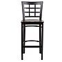 Flash Furniture HERCULES Series Traditional Metal Window Back Restaurant Barstool, Black/Walnut Wood (XU6R7BWINBARWAW)~#|#~sp112224750_sc7