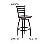 Flash Furniture HERCULES Series Traditional Metal Ladder Back Barstool, Black/Walnut (XU6F8BLDSWVWAW)~#|#~sp112224801_sc7