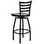 Flash Furniture HERCULES Series Traditional Metal Ladder Back Barstool, Black/Walnut (XU6F8BLDSWVWAW)~#|#~sp112224802_sc7