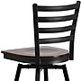 Flash Furniture HERCULES Series Traditional Metal Ladder Back Barstool, Black/Walnut (XU6F8BLDSWVWAW)~#|#~sp112224803_sc7