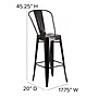 Flash Furniture Kai Contemporary Metal Slat Back Bar Stool, Black-Antique Gold (CH3132030GBBQ)~#|#~sp112224811_sc7