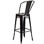 Flash Furniture Kai Contemporary Metal Slat Back Bar Stool, Black-Antique Gold (CH3132030GBBQ)~#|#~sp112224812_sc7