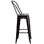 Flash Furniture Kai Contemporary Metal Slat Back Bar Stool, Black-Antique Gold (CH3132030GBBQ)~#|#~sp112224814_sc7