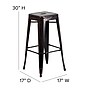 Flash Furniture Kai Industrial Metal Bar Stool without Back, Black-Antique Gold (CH3132030BQ)~#|#~sp112224875_sc7