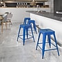 Flash Furniture Kai Industrial Galvanized Steel Counter Stool without Back, Blue (CH3132024BL)~#|#~sp112224895_sc7