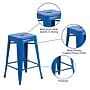 Flash Furniture Kai Industrial Galvanized Steel Counter Stool without Back, Blue (CH3132024BL)~#|#~sp112224898_sc7