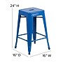 Flash Furniture Kai Industrial Galvanized Steel Counter Stool without Back, Blue (CH3132024BL)~#|#~sp112224899_sc7