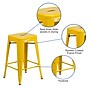 Flash Furniture Kai Industrial Galvanized Steel Counter Stool without Back, Yellow (CH3132024YL)~#|#~sp112224906_sc7