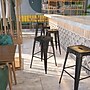Flash Furniture Kai Industrial Metal Bar Stool without Back, Black-Antique Gold (CH3132030BQ)~#|#~sp112224935_sc7