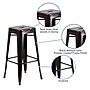 Flash Furniture Kai Industrial Metal Bar Stool without Back, Black-Antique Gold (CH3132030BQ)~#|#~sp112224937_sc7
