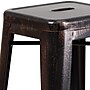 Flash Furniture Kai Industrial Metal Bar Stool without Back, Black-Antique Gold (CH3132030BQ)~#|#~sp112224938_sc7