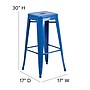 Flash Furniture Kai Industrial Metal Bar Stool without Back, Blue (CH3132030BL)~#|#~sp112224950_sc7