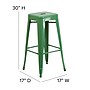 Flash Furniture Kai Industrial Galvanized Steel Barstool without Back, Green (CH3132030GN)~#|#~sp112224956_sc7