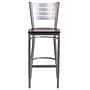 Flash Furniture HERCULES Series Traditional Metal Slat Back Restaurant Barstool, Silver/Mahogany Wood (XUDG60402BMAW)~#|#~sp112224985_sc7