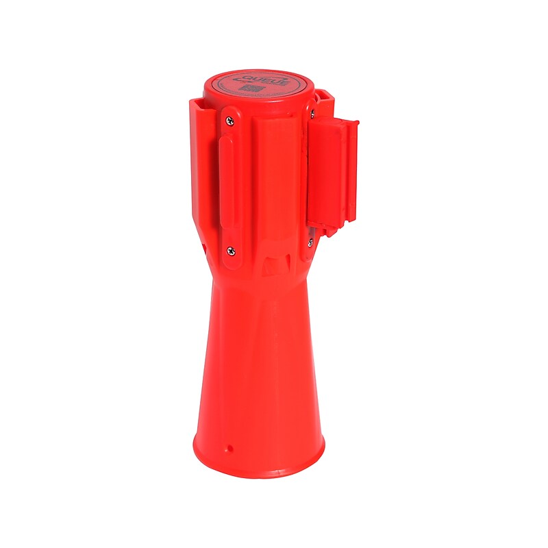 Queue Solutions ConePro 500 2" Nylon Crowd Control Traffic Retracting Belt Unit, Red/White (CP500O-RW100) image 1