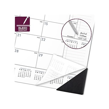 2022 AT-A-GLANCE 17" x 21.75" Desk Pad Calendar, Contemporary, Black/White (SK24X-00-22)
