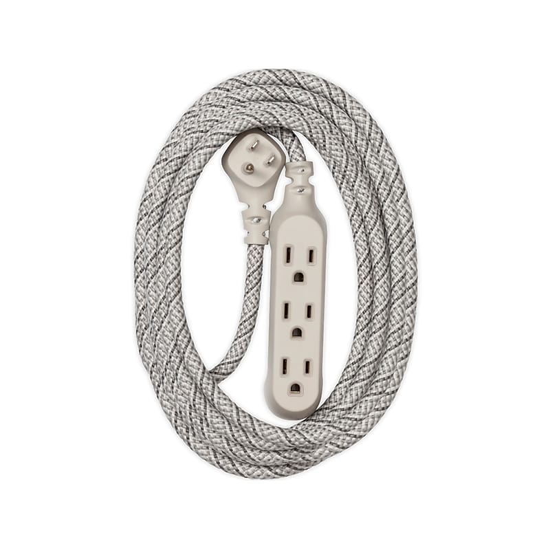 360 Electrical 15' Extension Cord, 3-Outlet, French Gray (360429-FG) image 1