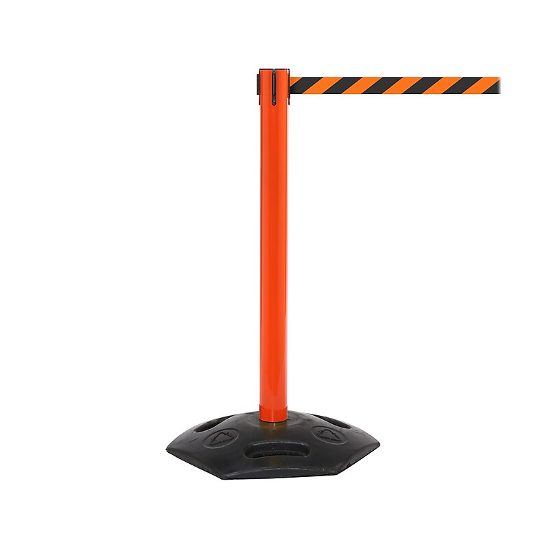 Queue Solutions WeatherMaster 250 2" Orange Nylon Crowd Control Belt Barrier, Red - NO ENTRY (WMR250O-RWN110) image 1