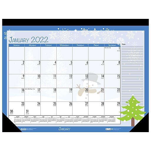 2022 House of Doolittle 13" x 18.5" Desk Pad Calendar, Seasonal Holiday