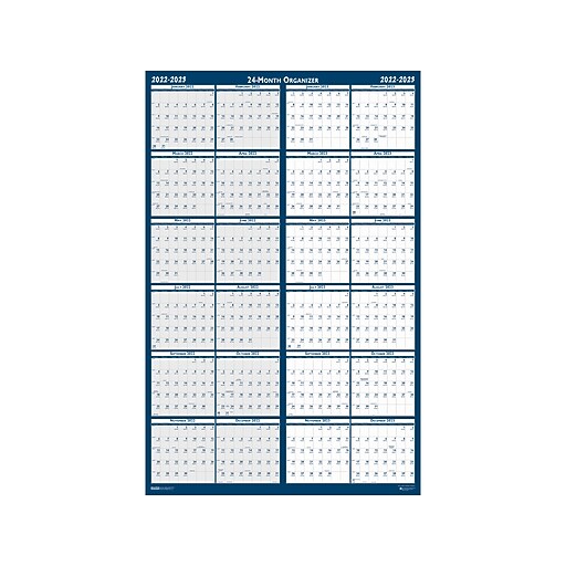 2023 House Calendar 20222023 House of Doolittle 24" x 37" Wall Calendar, Classic, White/Blue (396422) at Staples