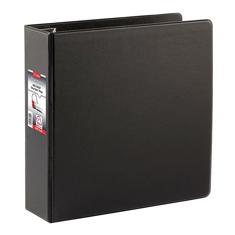 Cardinal Premier Heavy Duty 3" 3-Ring Non-View Binders, D-Ring, Black (18742) image 1