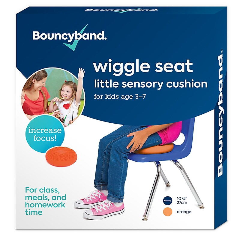 Bouncy Bands Little Sensory Wiggle Seat, Orange (BBAWS27OR) image 1
