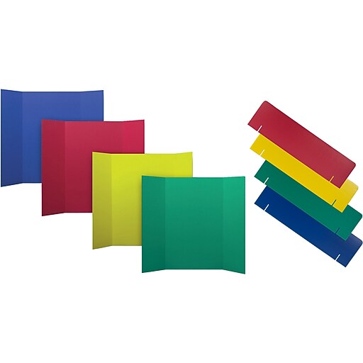 Flipside Presentation Board and Header Sets, 3' x 4', Red/Blue/Green
