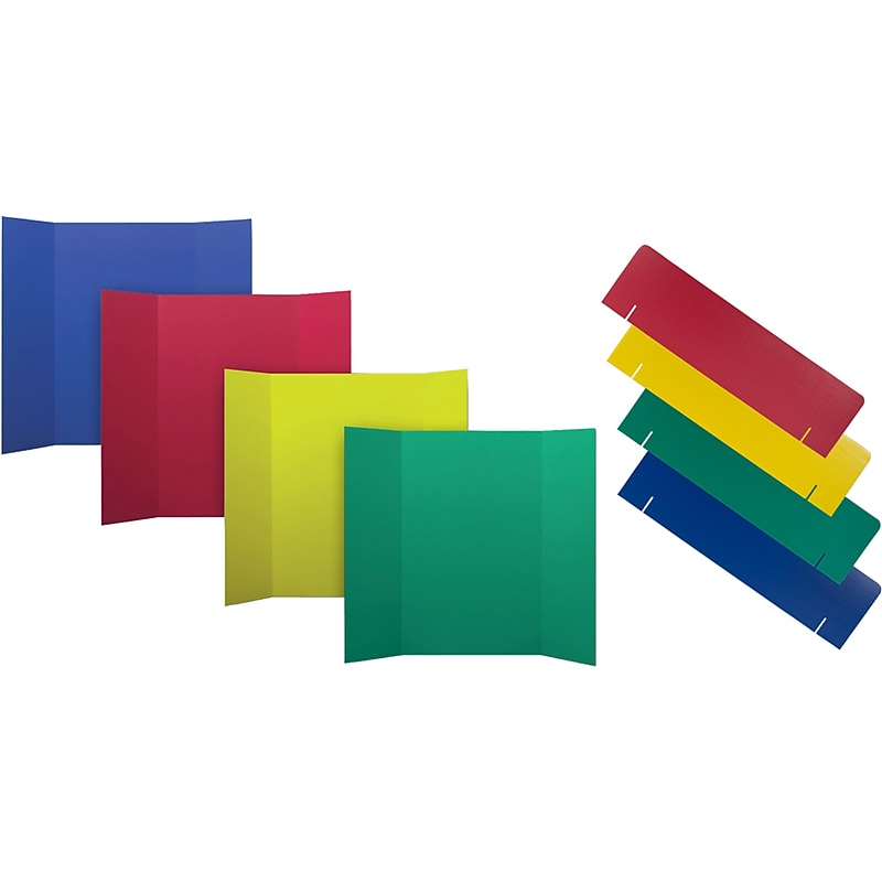 Flipside Presentation Board and Header Sets, 3' x 4', Red/Blue/Green/Yellow, 24/Pack (30273) image 1