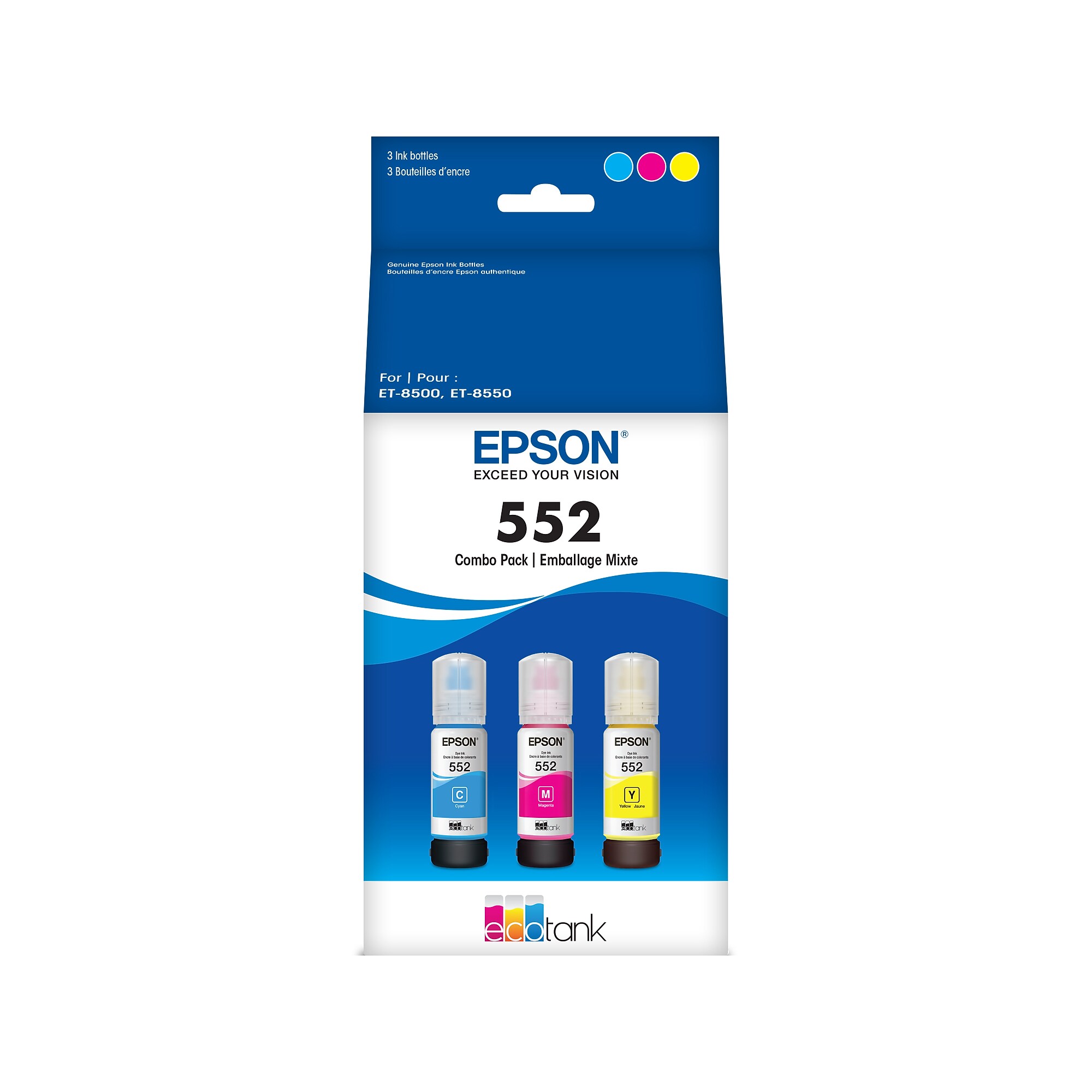 Epson T552 Cyan/Magenta/Yellow High Yield Ink Cartridge Refill, 3/Pack Sansujyuku sansujyuku.com