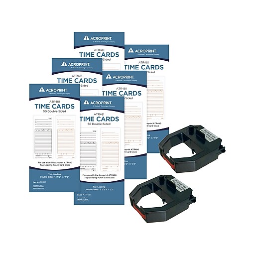 Acroprint Time Card for ATR480 Time Clock, 300/Pack (010296002) Staples