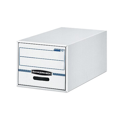 Bankers Box Stor/Drawer File Storage Drawers, Letter Size, White/Blue