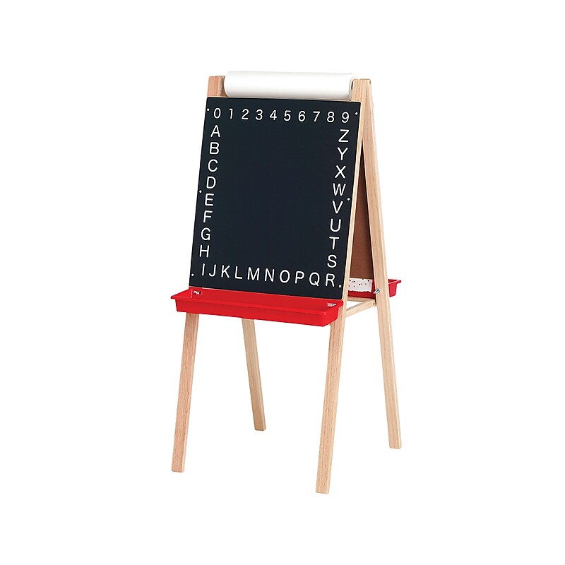 Flipside Child's Dry-Erase/Chalkboard Easel, 44", Wood/White/Black/Red, Assorted Materials (17315) image 1