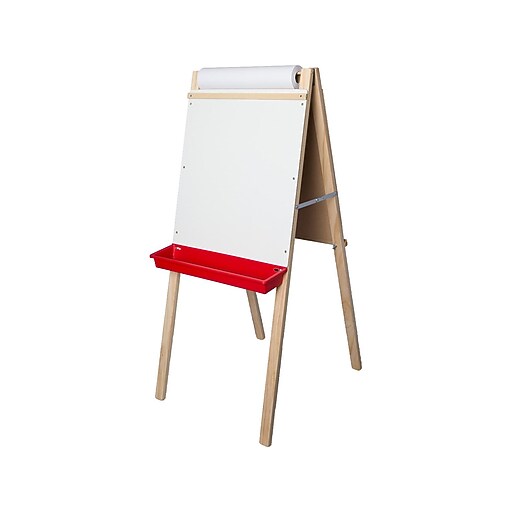Flipside Child's Deluxe Double Dry/WetErase Easel, 44", Wood/White