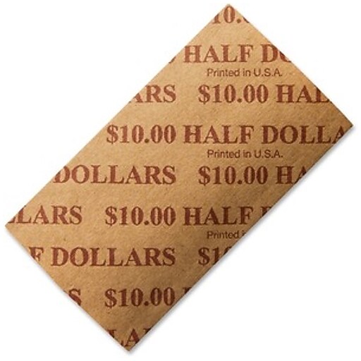 SecurIT Half Dollar Coin Wrapper, Buff/Brown, 1000/Pack (53050) Staples