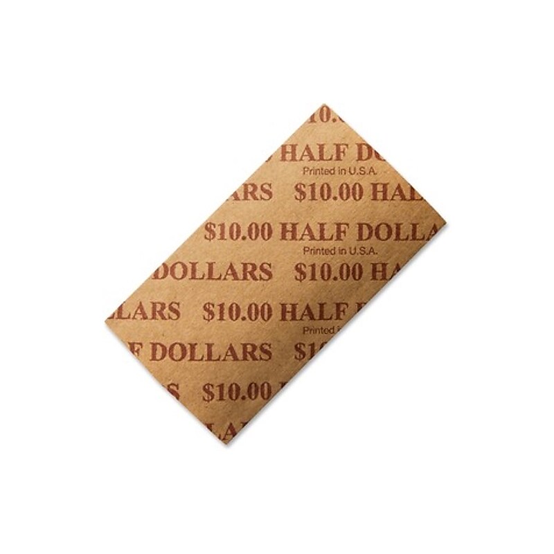 SecurIT Half Dollar Coin Wrapper, Buff/Brown, 1000/Pack (53050) image 1