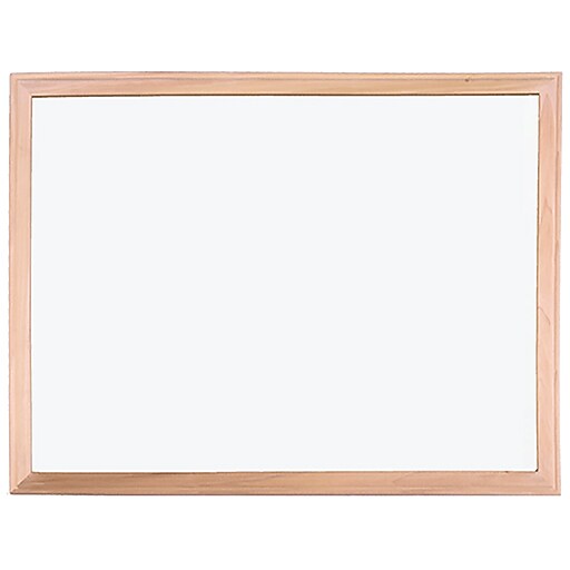 Flipside Steel DryErase Whiteboard, Wood Frame, 23" x 35" (17730) at
