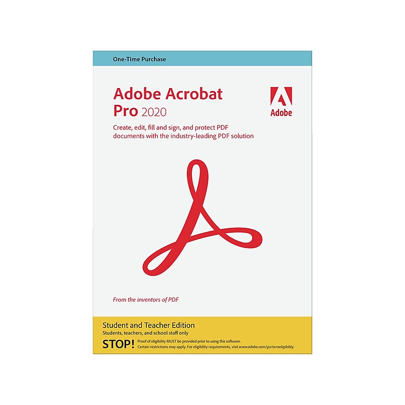 Adobe Acrobat Pro 2020 for 1 User, Windows/Mac, Download (65316349) image 1